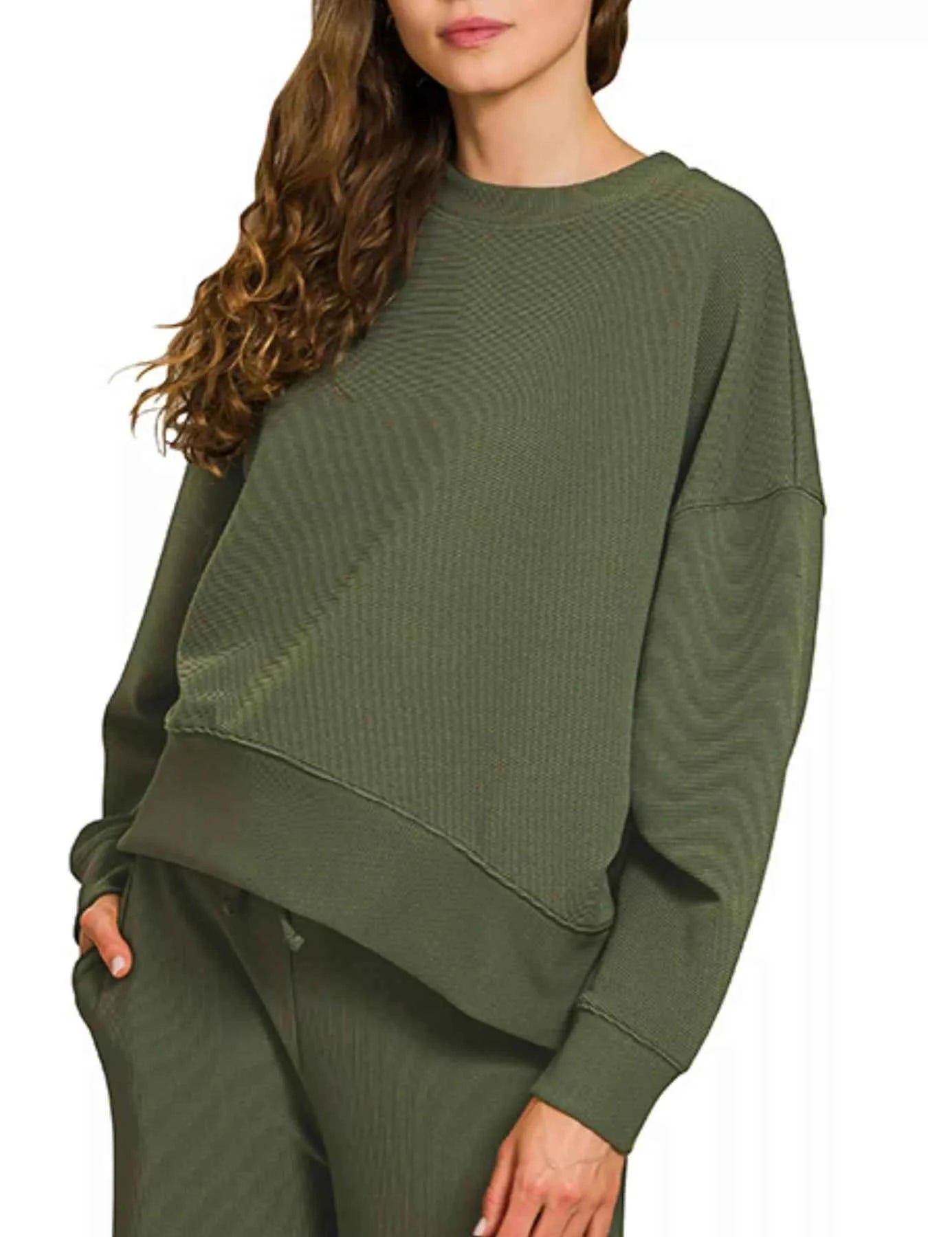 Zenana Ribbed Round Neck Pullover and Drawstring Pants Set b3ce8d90-b21d-4cb2-8a28-1b25d054012f-Max-Origin