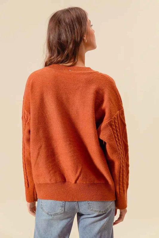 Embroidered Flower Cable Knitted Sweater b3d5bfb6d83c4cae97dc6056936c6439-Max-Origin