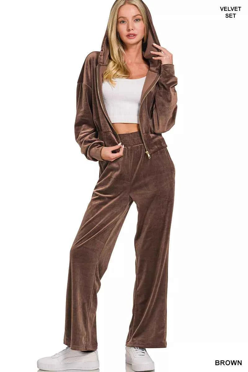 Zenana Velvet Zip Up Hoodie and Pants Set b3d760fe-aa39-4dc9-b0b7-030e730ccddc-Max-Origin