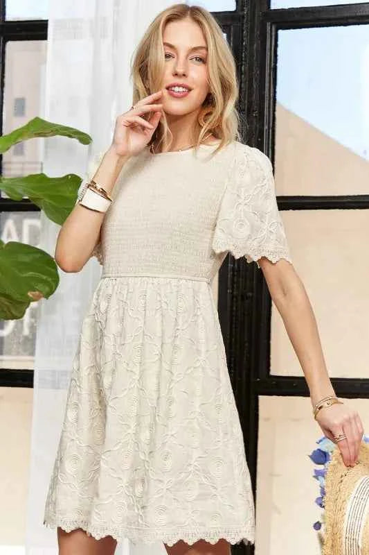 ADORA Rround Neck Crinkle Babydoll Dress BEIGE b3e2464dc37a4dd08c1568e2e413cab2-Max-Origin