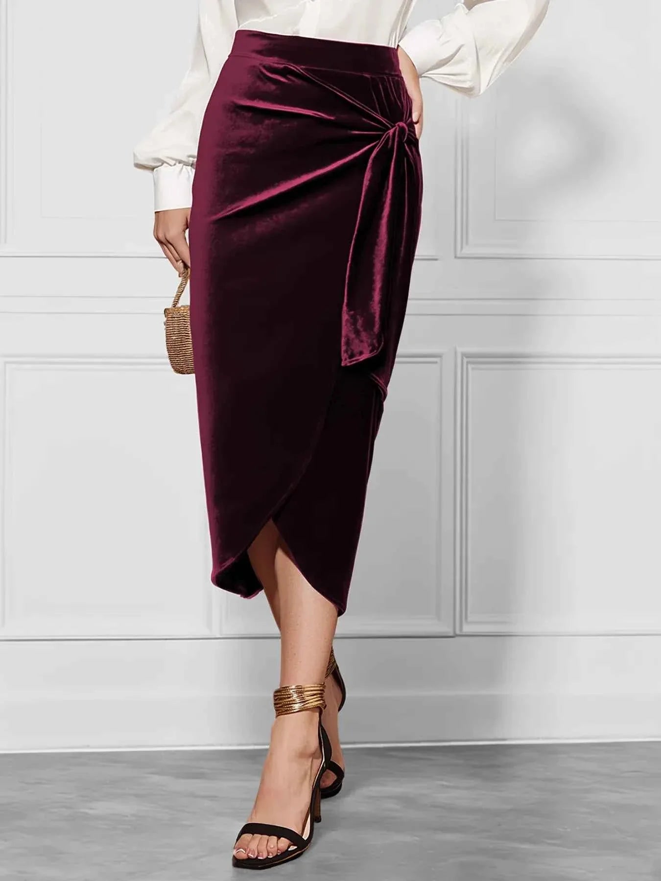 Side Tied Velvet Skirt b3ee7f6bd8984dbeb01324d7945c35c6-Max-Origin