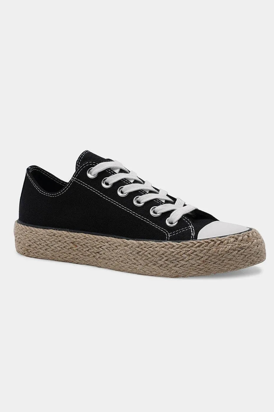 Beast Fashion Lace Up Woven Espadrille Sole Sneakers b3f136e6-3c56-40a1-a2bb-fc441ffc438e-Max