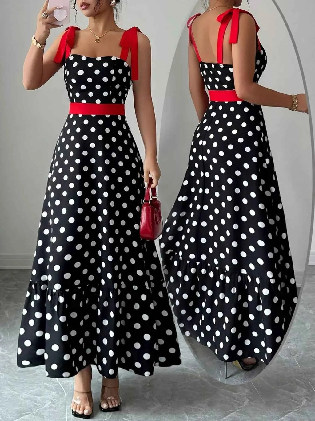 Polka Dot Tie Strap Maxi Dress b3f4b479-56bc-476a-8406-b21e789b1ddc-Max-Origin