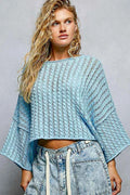 POL Cable-Knit Openwork Round Neck Cropped Sweater SKY BLUE b400e6ae-5e81-4eb4-9f02-ac44ea7ce059-Max-Origin