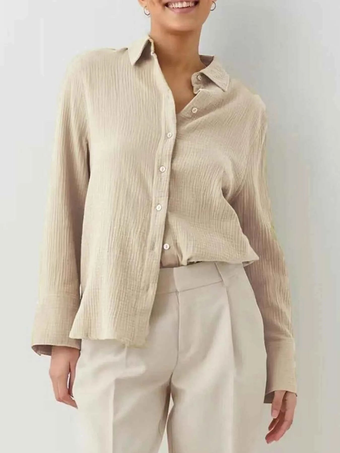 Button Up Long Sleeve Texture Shirt b4064415-a554-4293-b09c-0654cd869b7a-Max-Origin