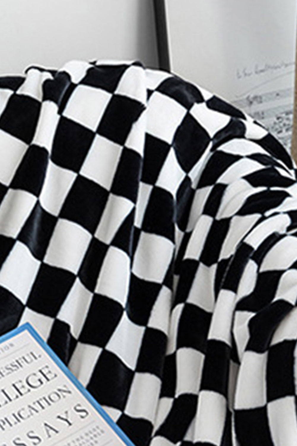 Navy Blue Checkerboard Printed Soft Throw Blanket 120*200cm b40acedfe0e238a0