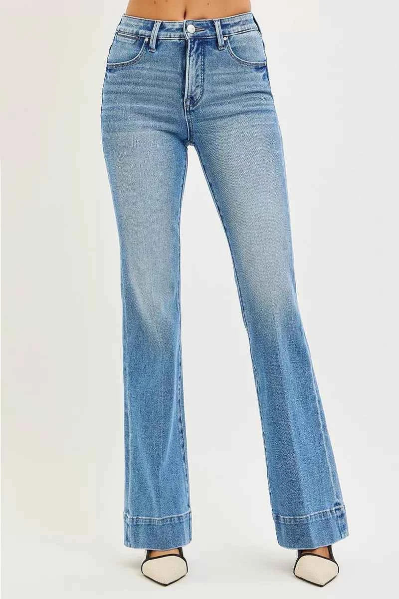 RISEN Tummy Control 4 Way Stretch Mid Rise Flare Jeans b40fe0b715324f13a7d0a18a090d6280-Max-Origin