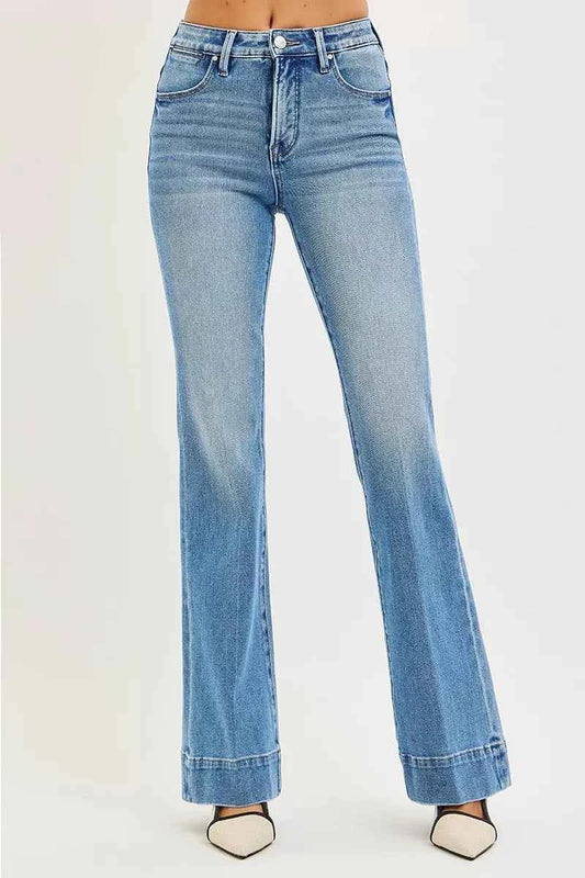 Tummy Control 4 Way Stretch Mid Rise Flare Jeans b40fe0b715324f13a7d0a18a090d6280-Max-Origin