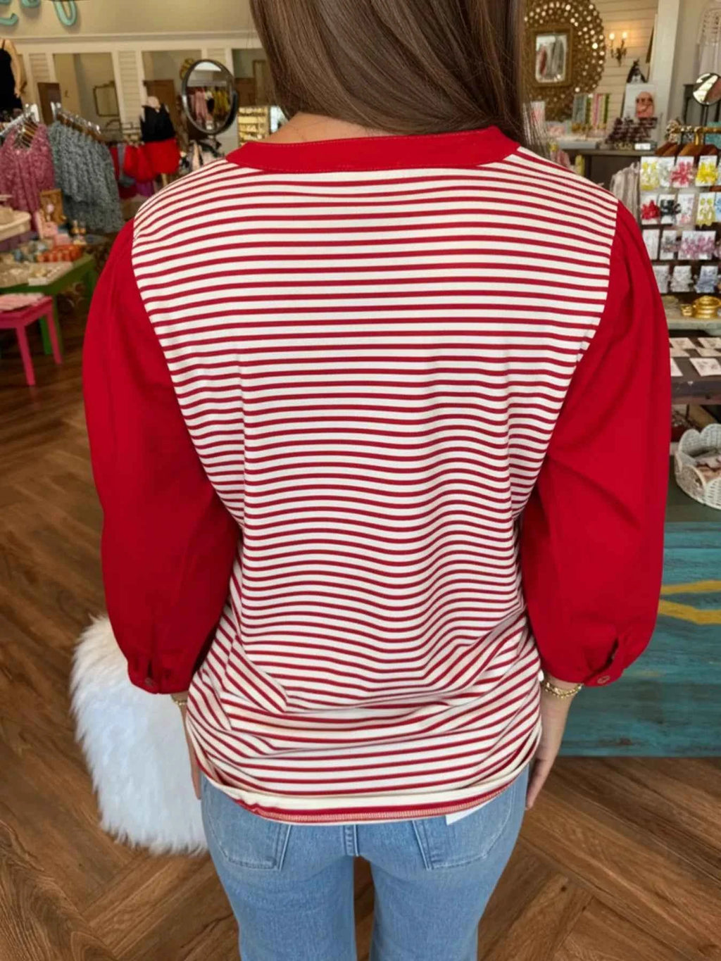 Striped Button-Detail Long Sleeve Top b4113541-2c27-49e0-a700-960119d1deb5-Max-Origin