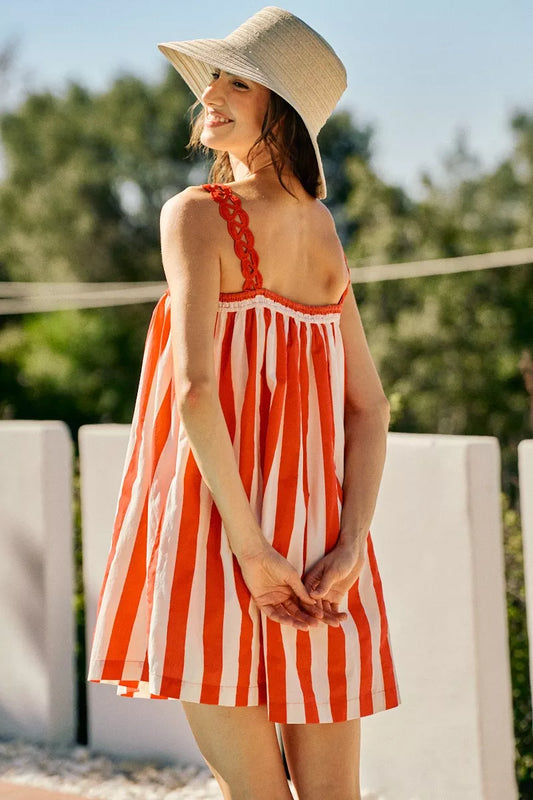 Stripe Cotton Scallop Side Pocket Lined Mini Dress b41b995f-5435-4cbe-abb1-7a50713bbcbd-Max-Origin