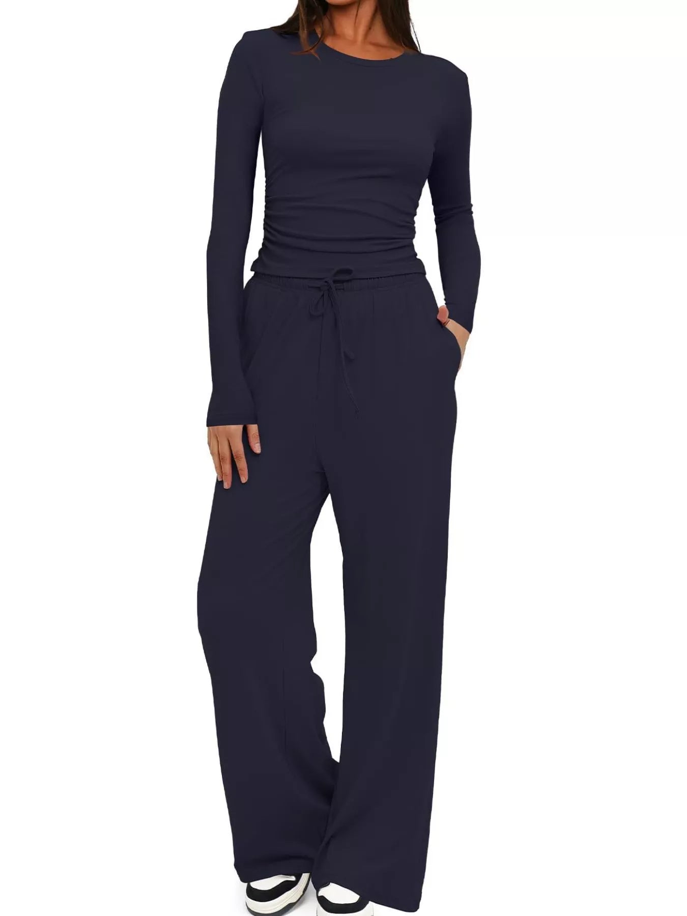 Round Neck Long Sleeve Top and Pants Set Dark Blue b41cca15-209d-4ec4-8814-583178062ec1-Max-Origin