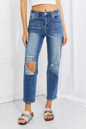 Women's High Rise Relaxed Cropped Jeans Dark b42f7a68a817403aad60bf75386b754a-Max