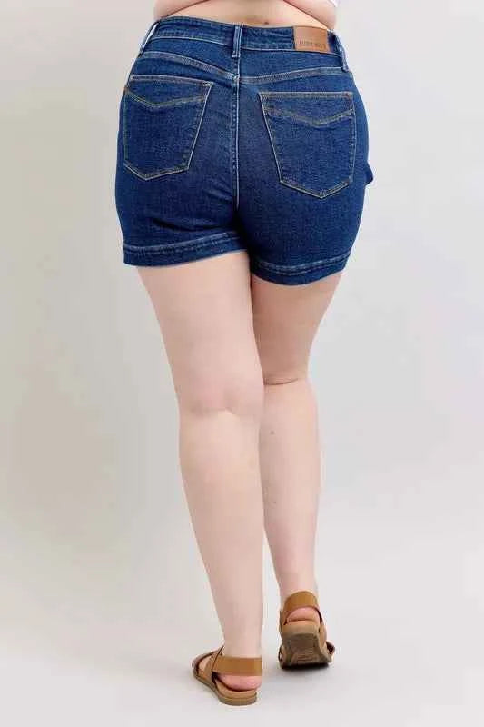 Judy Blue Plus Size High Waist Tummy Control Denim Shorts b43d3966-1fb4-4ec3-8ba3-3872a26ee129-Max