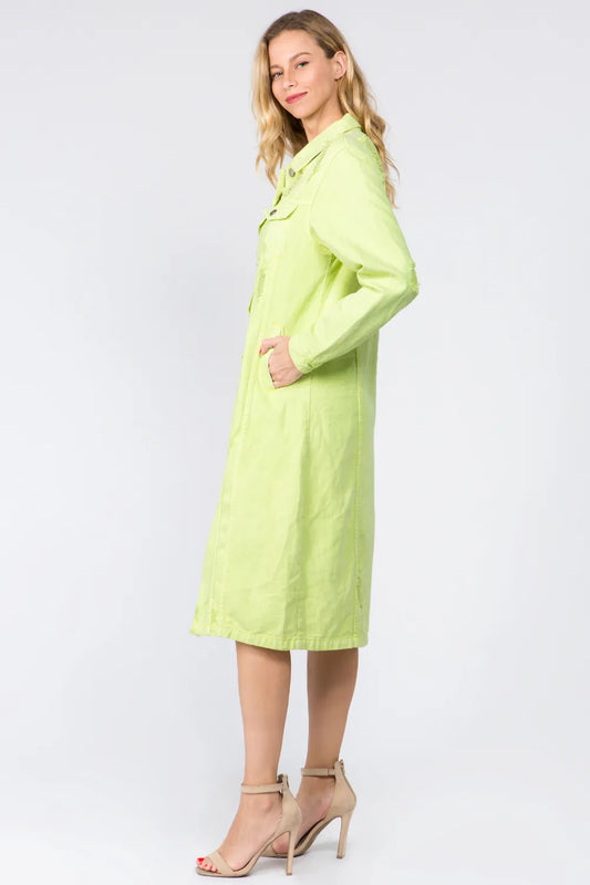 Button Up Distressed Denim Dress - 100% Cotton b45dfa40-1884-4aa9-8c62-df81bdc2cbec-Max