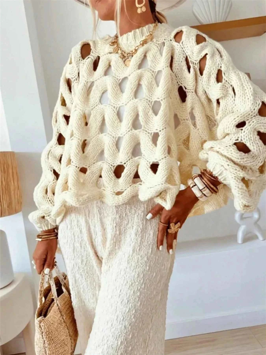 Chunky Cable Knit Hollow Out Sweater b476db3406044faeacf6da5b514bb6a0-Max-Origin