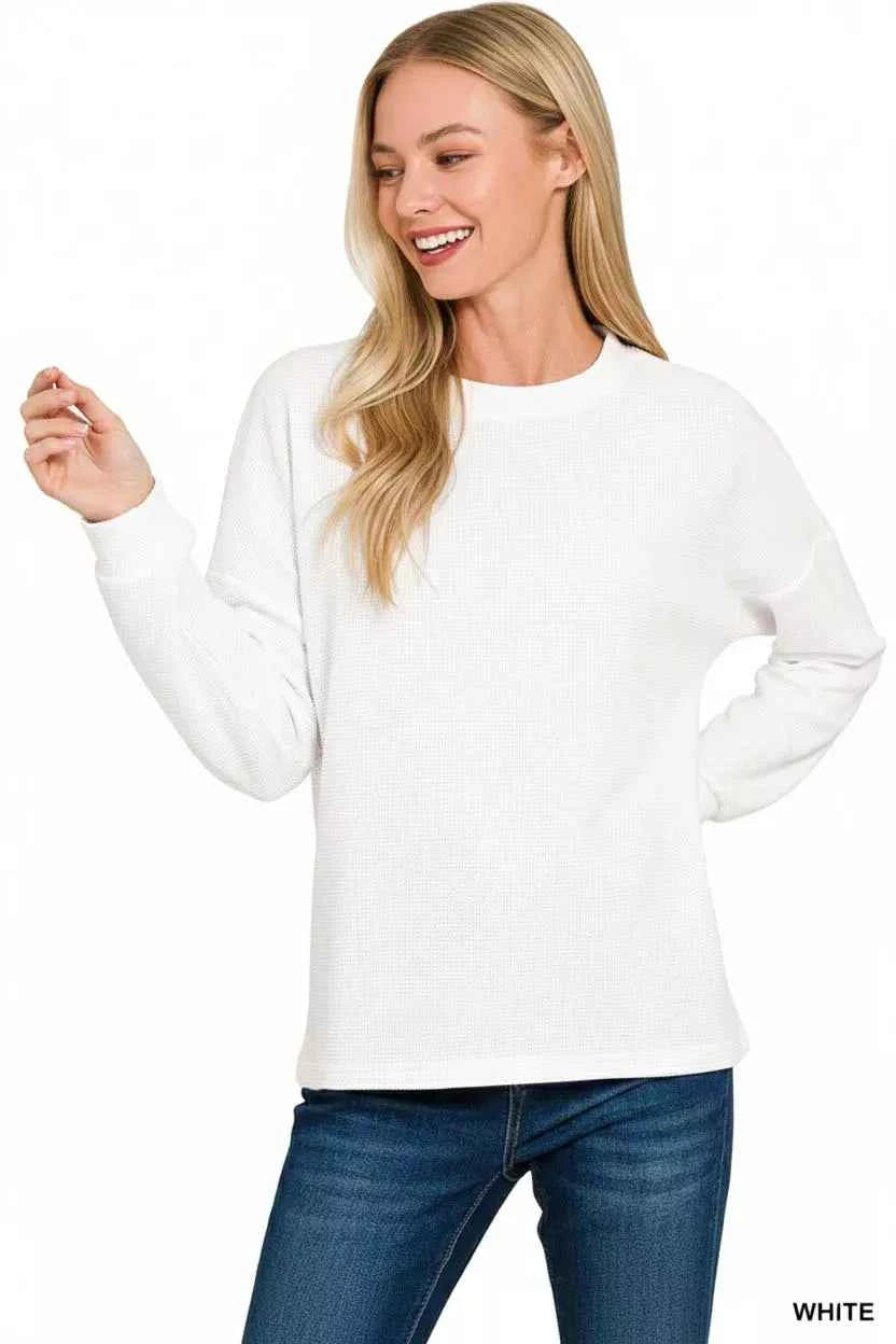 Zenana Double Knit Round Neck Long Sleeve Top b4808b75-c3ca-49a7-b9f9-00ab51da7e8b-Max-Origin