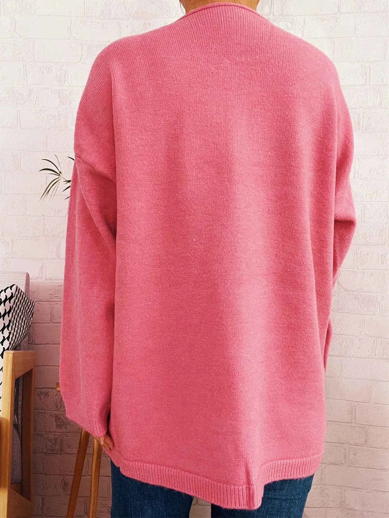 One Button Front Drop Shoulder Cardigan b4897baf52e4411d812169107bd64533-Max-Origin