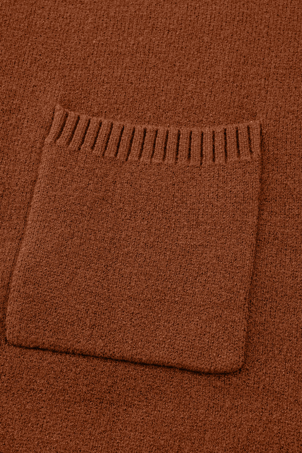 Chestnut Ribbed High Neck Front Pockets Center Seam Shift Sweater Dress b48a525471a6bc0b