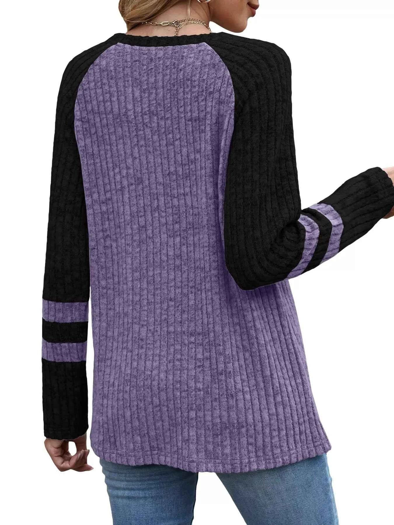 Ribbed Round Neck Raglan Sleeve Top b4a0442e5249480e8e2ddfa82ea28fb3-Max-Origin