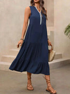 Sleeveless Tiered Ruffle Hem Casual Dress b4c06947-6424-4d3f-a5bf-49d46d1d69f3-Max-Origin