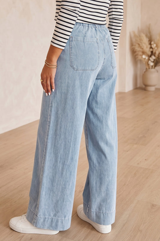 Beau Blue Solid Full-Length Regular Pocket Detail Wholesale Denim Jeans b4c0a198e50a2a77