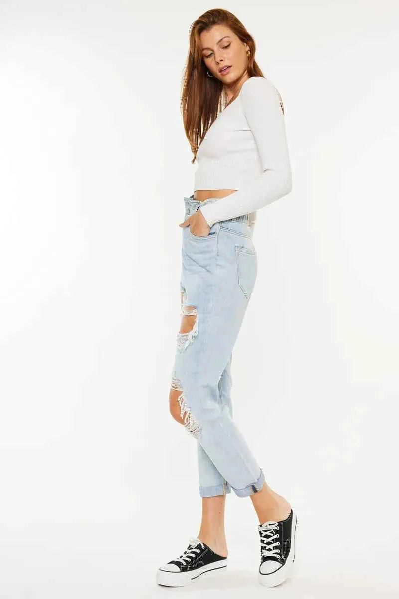 Kancan Open Pack Paperbag Mom Jeans b4c55b54419448cfb861c511023598c0-Max-Origin