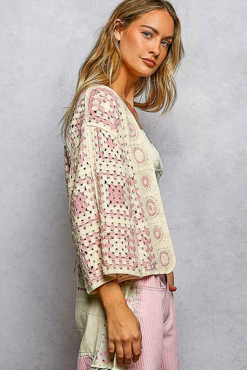 POL Open Front Crochet Cardigan with Granny Square Pattern b4c898c6-fb64-4ec5-80b1-99f0acea9021-Max-Origin