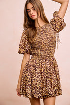 BiBi Leopard Bow Tie Attachable Puff Sleeves Dress b4ce954cd7b0494a972d9dfc5bf4dad4-Max
