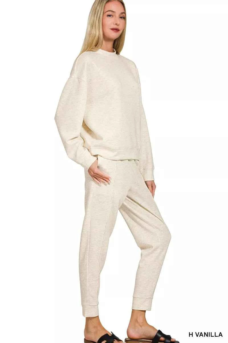 Zenana Scuba Mock Neck Sweatshirt and Joggers Set b4e14da2b8d141a4b171788c45db2337-Max-Origin