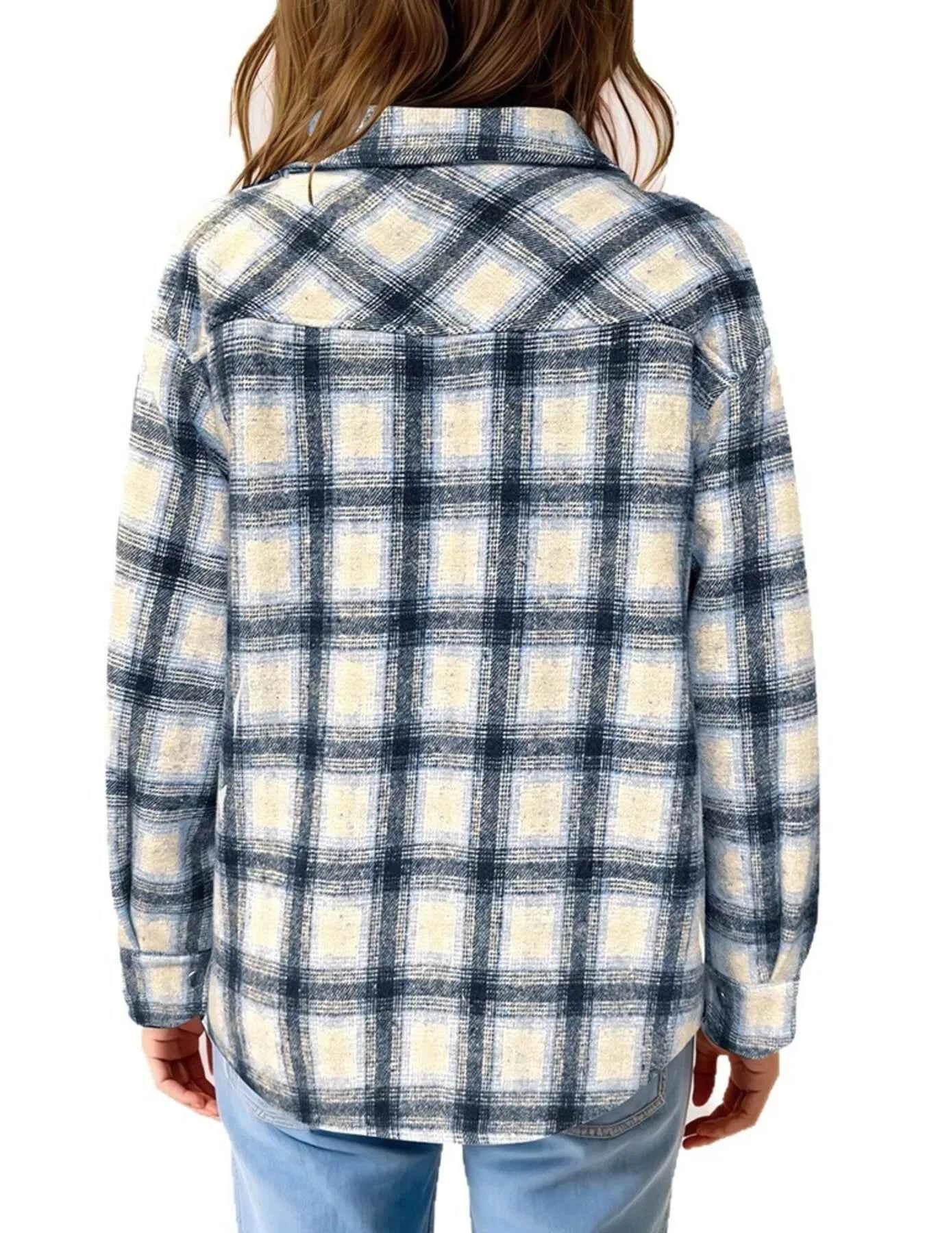 Oversized Plaid Long Sleeve Fleece Jacket b5131a0b6e8c47b4806fac596c04af51-Max-Origin