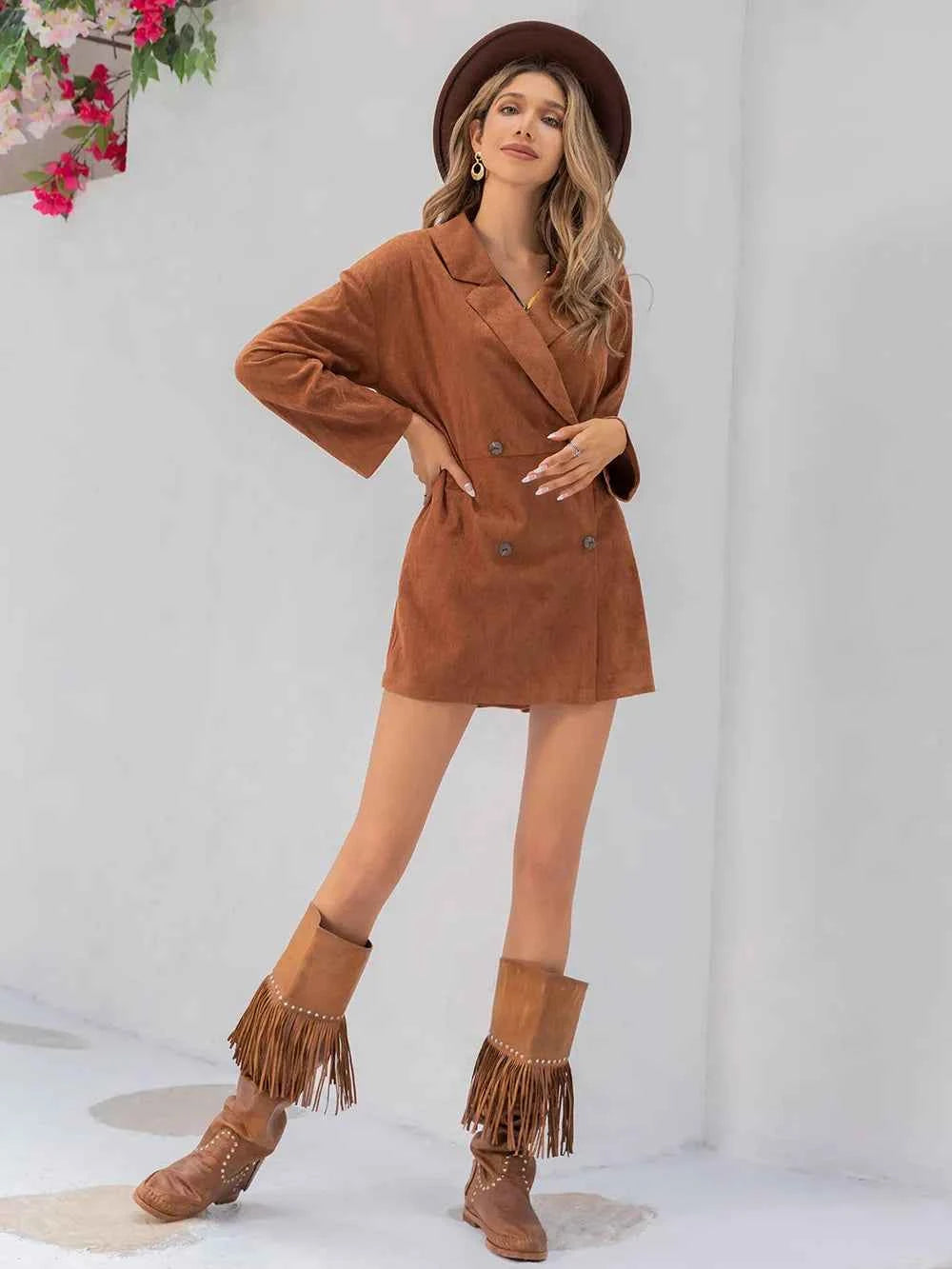 Lapel Collar Long Sleeve Romper b51b779a-b950-42c6-aaf8-9af04656da5a-Max
