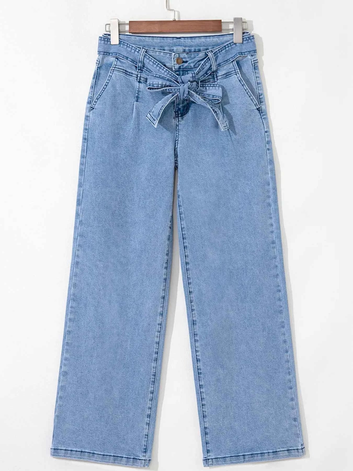 High Waisted Wide Leg Belted Jeans b524c7644d09492291eca6b72dfe906e-Max-Origin