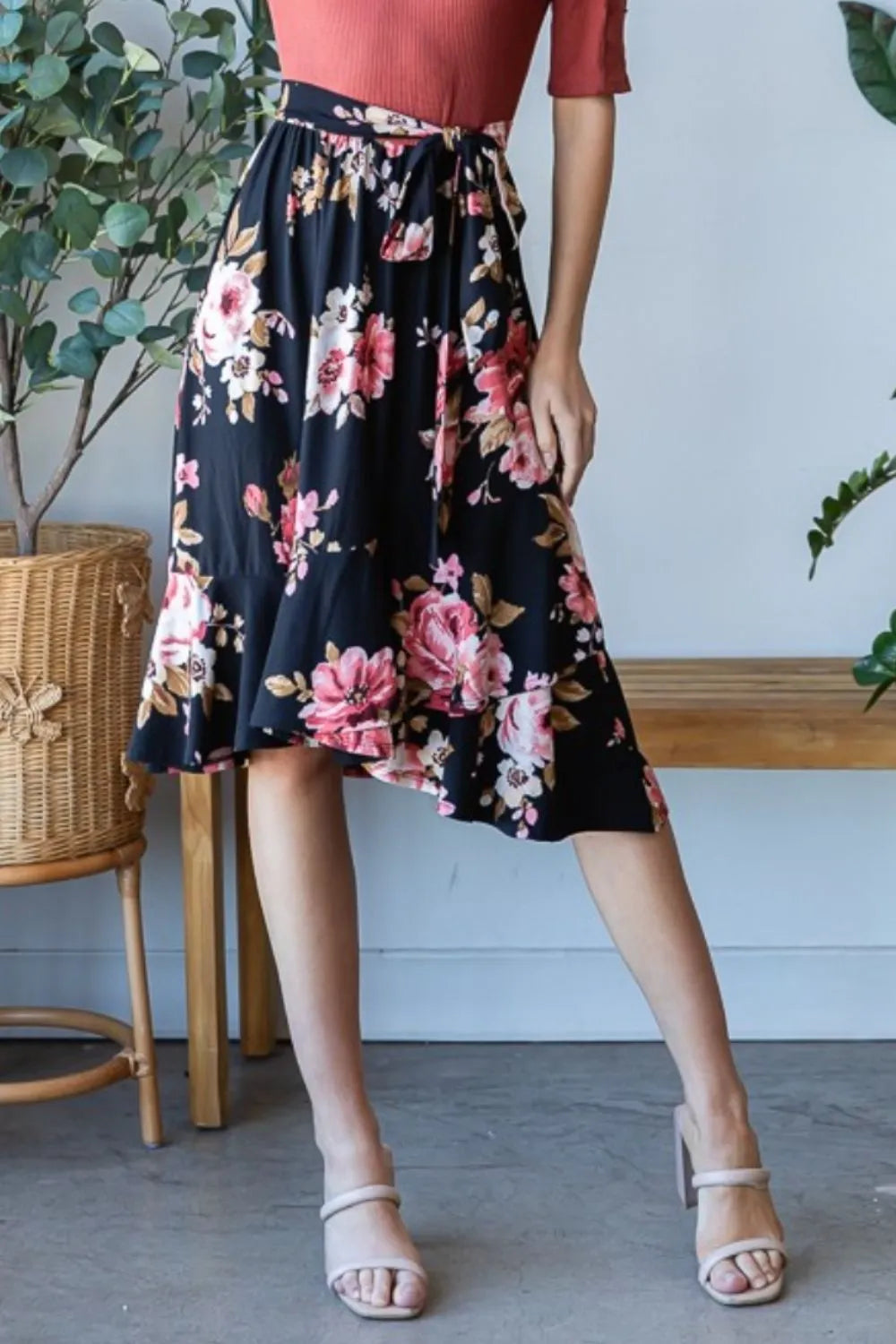 Reborn J Floral Wrap Ruffle Hem Dress b547a9ce-2d6d-4349-b9f3-c77a204855ca-Max