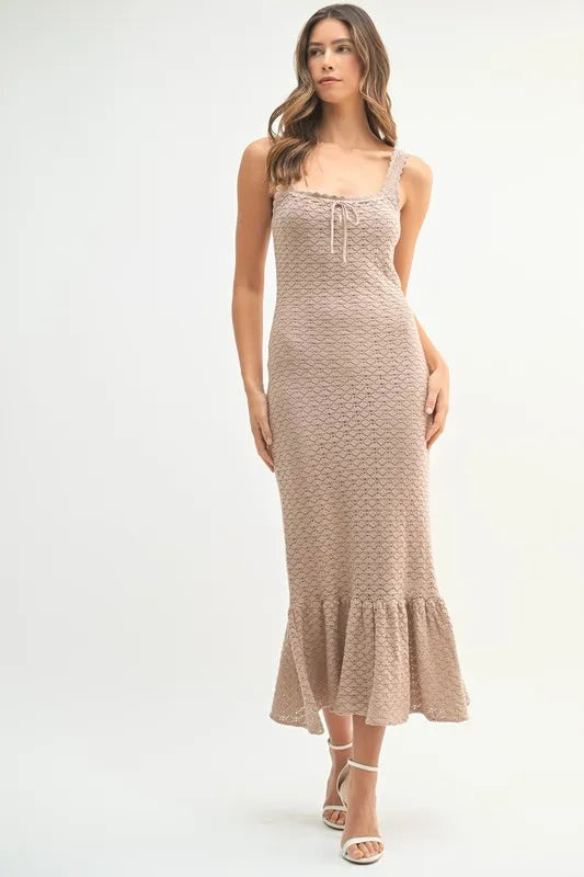 Ruffled Hem Sleeveless Crochet Knit Midi Dress b5607cd6a2684ec78a7932ece50e2339-Max-Origin