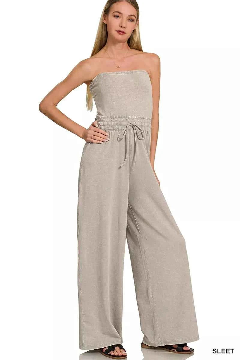 Zenana Acid Washed Strapless Tube Top Jumpsuit SLEET b5724cb64cec4ff3b77f8cb0c16f32cd-Max-Origin