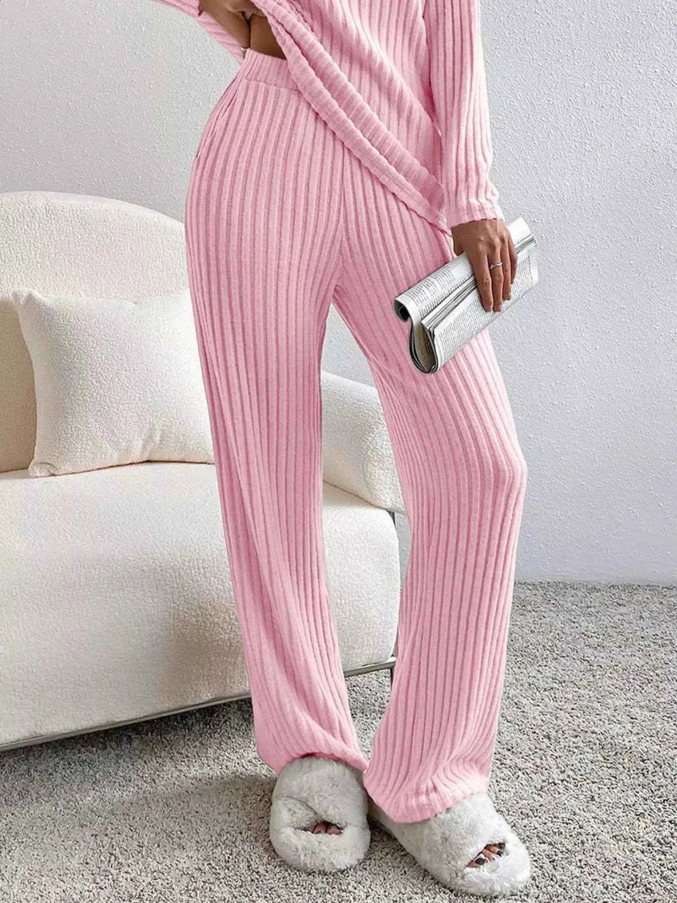 Ribbed V-Neck Top and Pants Set b57a6e82-d7a8-4364-a207-86c3d3df808c-Max-Origin