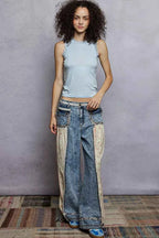 POL Round Neck Cropped Tank with Lace Trim b595b6ec-9b48-43ad-978a-db8808ec94b7-Max-Origin