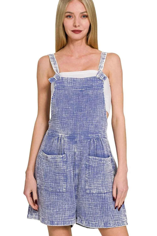 Zenana Woven Double Gauze Acid Washed Romper MARLIN b59e7f7c-d27d-4a43-9bb2-7578a31ebf0d-Max-Origin