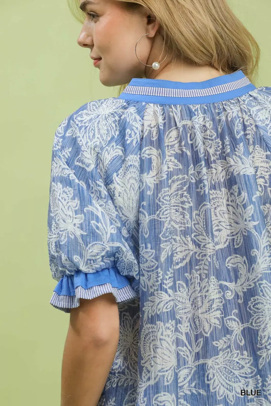 Floral Print Puff Sleeve Top b59f7fee-34fa-4be3-bb65-87f40588cb1d-Max-Origin
