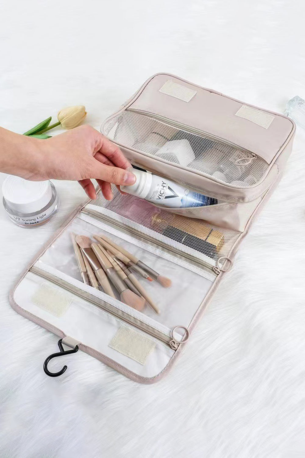 Apricot Multi-functional Make Up Organizer Travel Toiletry Bag b5a7a727677eaf1a