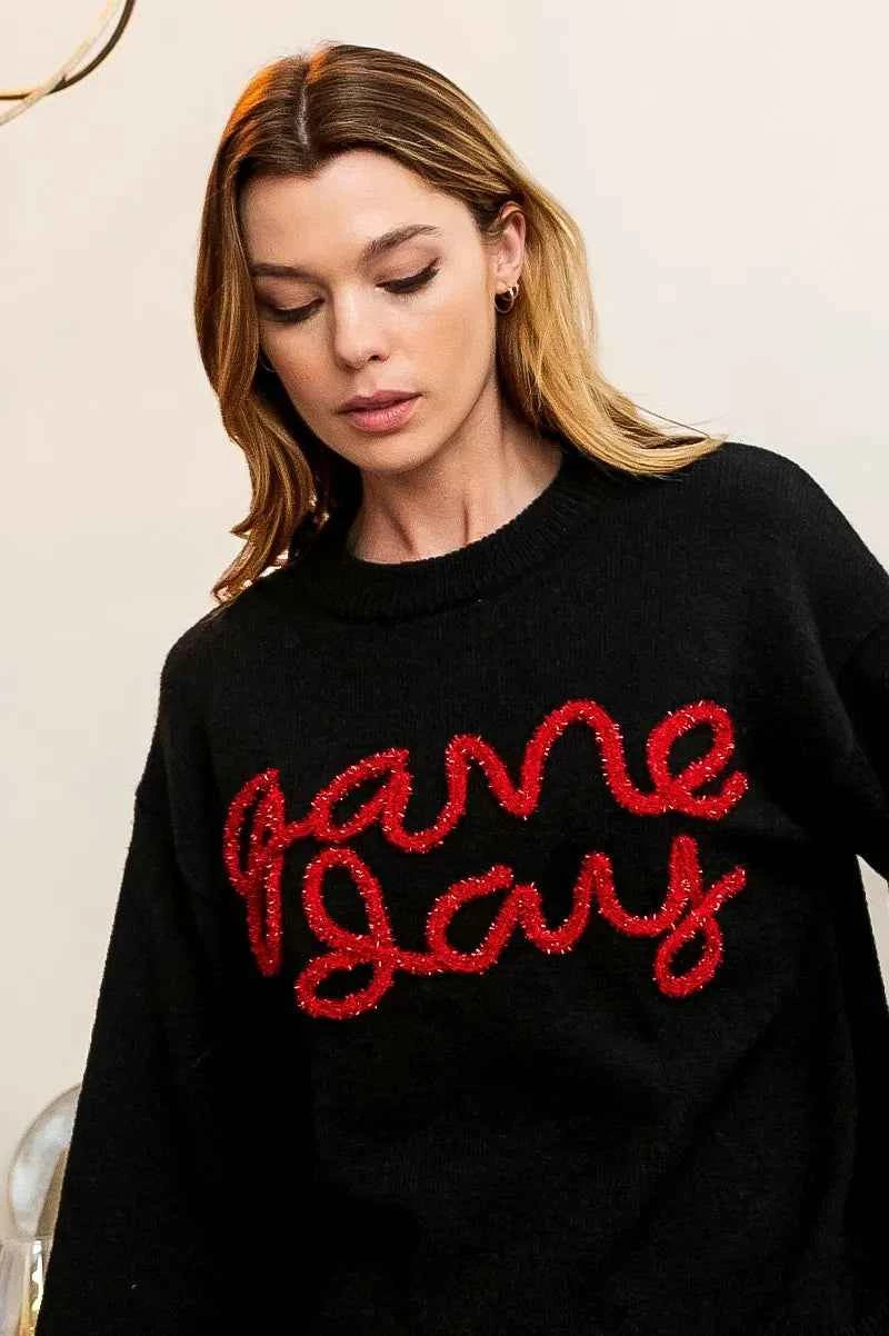 BiBi Game Day Metallic Letter Sweater b5bbfb9d46b647ad8ce30253d7d0a3b4-Max-Origin