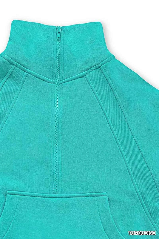 Fleece Half Zip Kangaroo Pocket Sweatshirts b5beb0e592ed4331bea837798a757647-Max-Origin