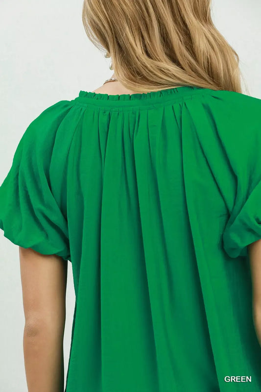 Gathered V-Neck Top b5d14acd-82f7-445a-bb2c-de3240b4c9a2-Max-Origin