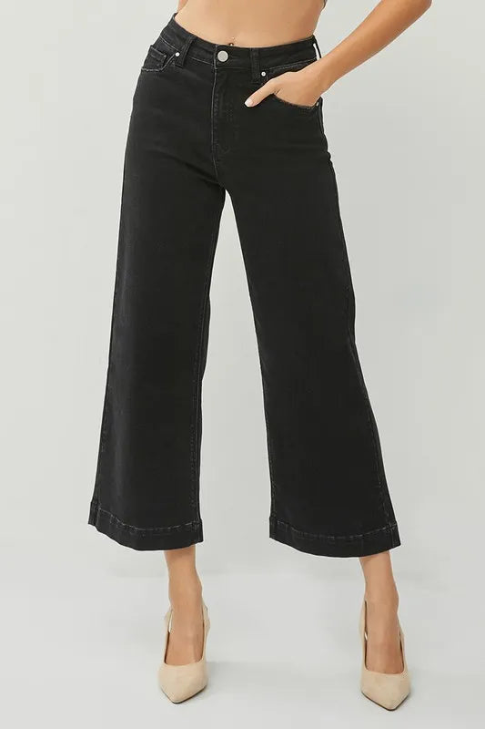 RISEN Full Size High Rise Wide Leg Ankle Jeans Plus Size Black b5e099f0-77eb-4d9d-8c84-cc0e106c8480-Max