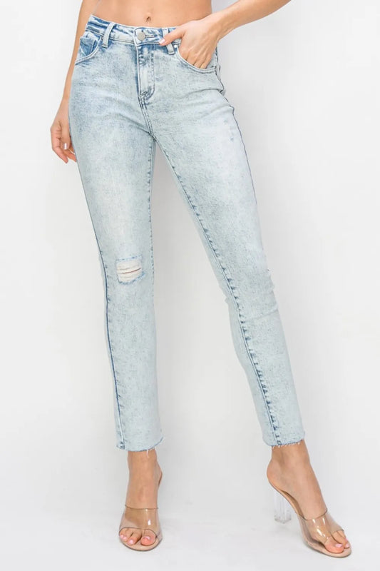 Full Size High Rise Distressed Skinny Jeans b5f24952-49c1-4762-bb73-29b868256daf-Max