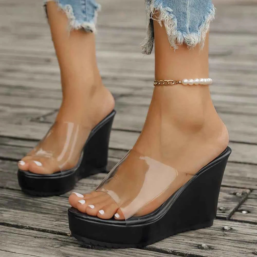 Open Toe Wedge Sandals Black b5ff7cdd-dabe-4cc4-9777-c198e7d2d54c-Max
