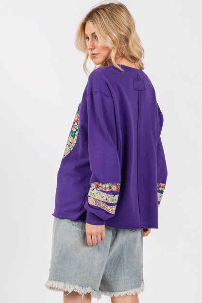 SAGE+FIG Peace Applique Patch Long Sleeve Top