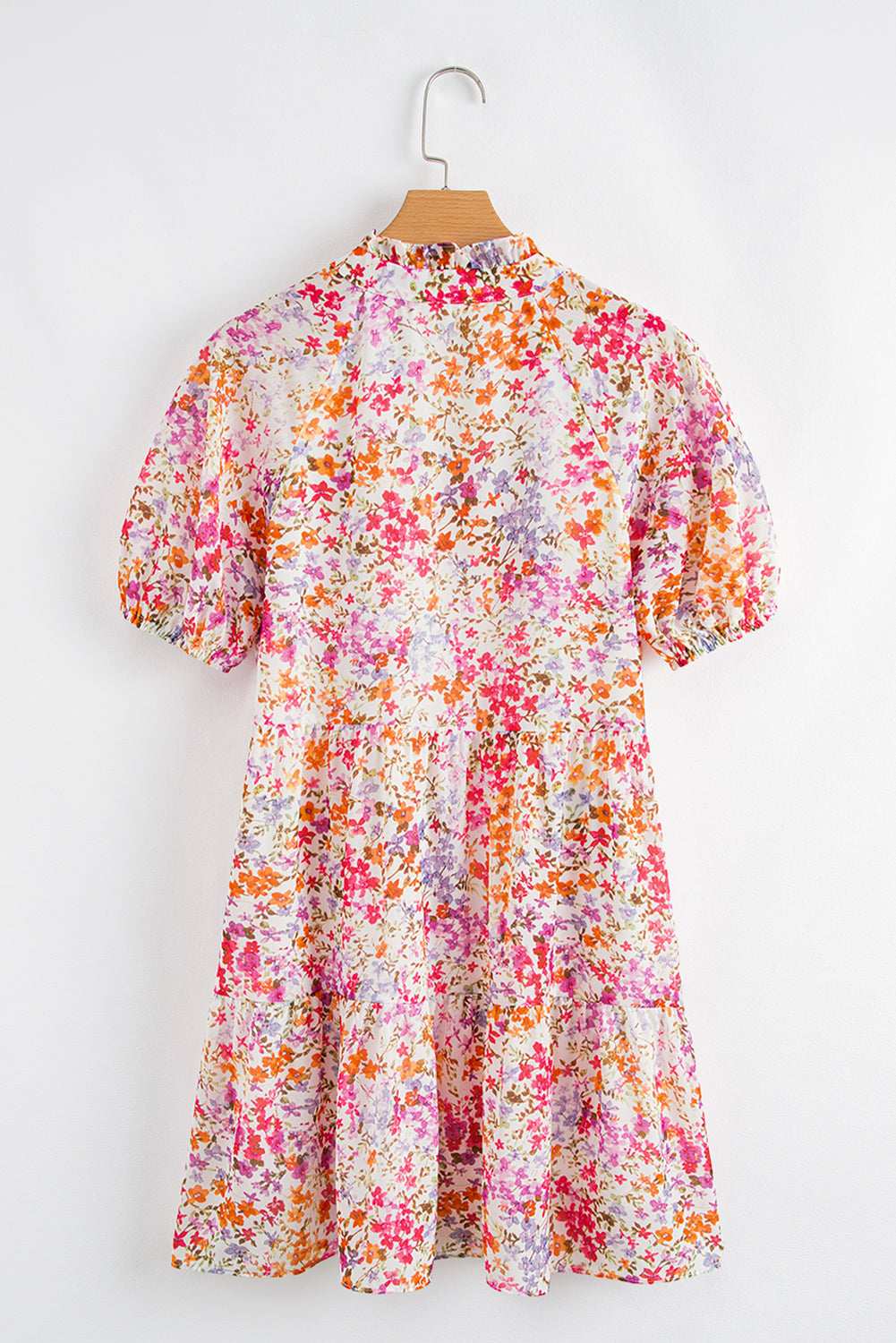 Red Floral Print Notched V Neck Puff Sleeve Tiered Mini Dress b60903b22d57c2ba-_7