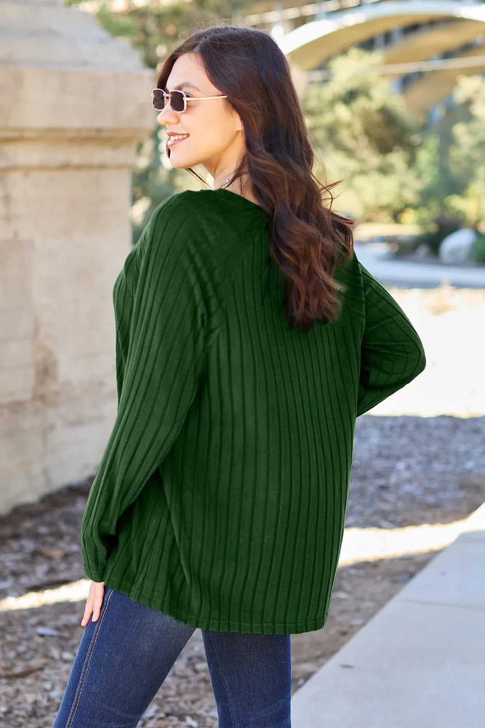 Basic Bae Full Size Ribbed Round Neck Long Sleeve Knit Top b610b36d37ba4815837955579c2766e8-Max