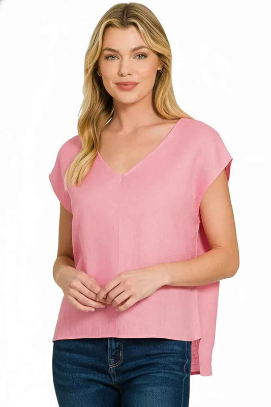 Linen V-Neck Sleeveless Top b614fdb6-d176-4f7e-b9fd-c806e2b65a93-Max-Origin